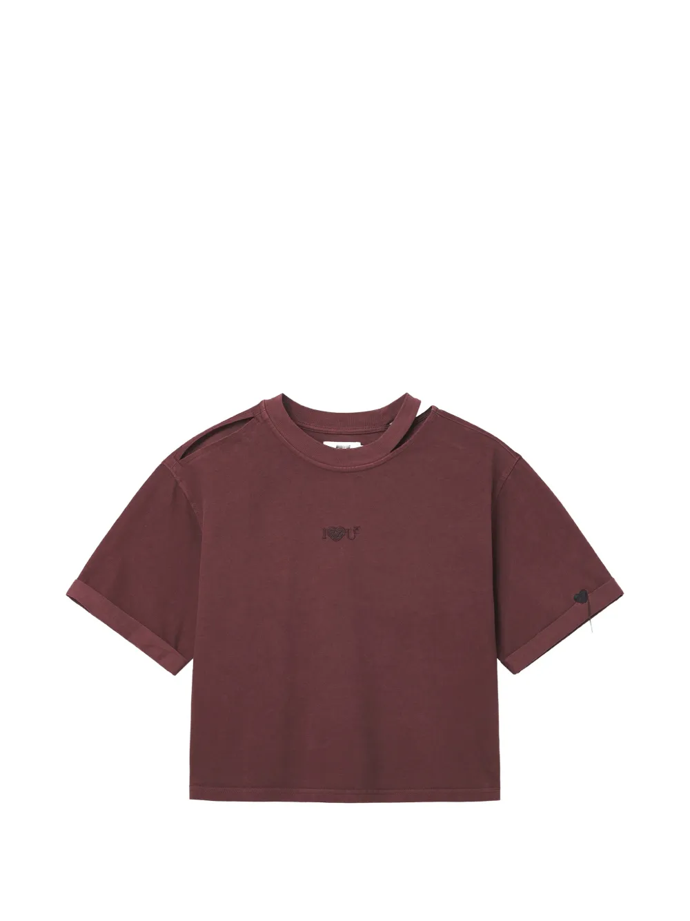izzue cropped embroidered T-shirt - Rosso