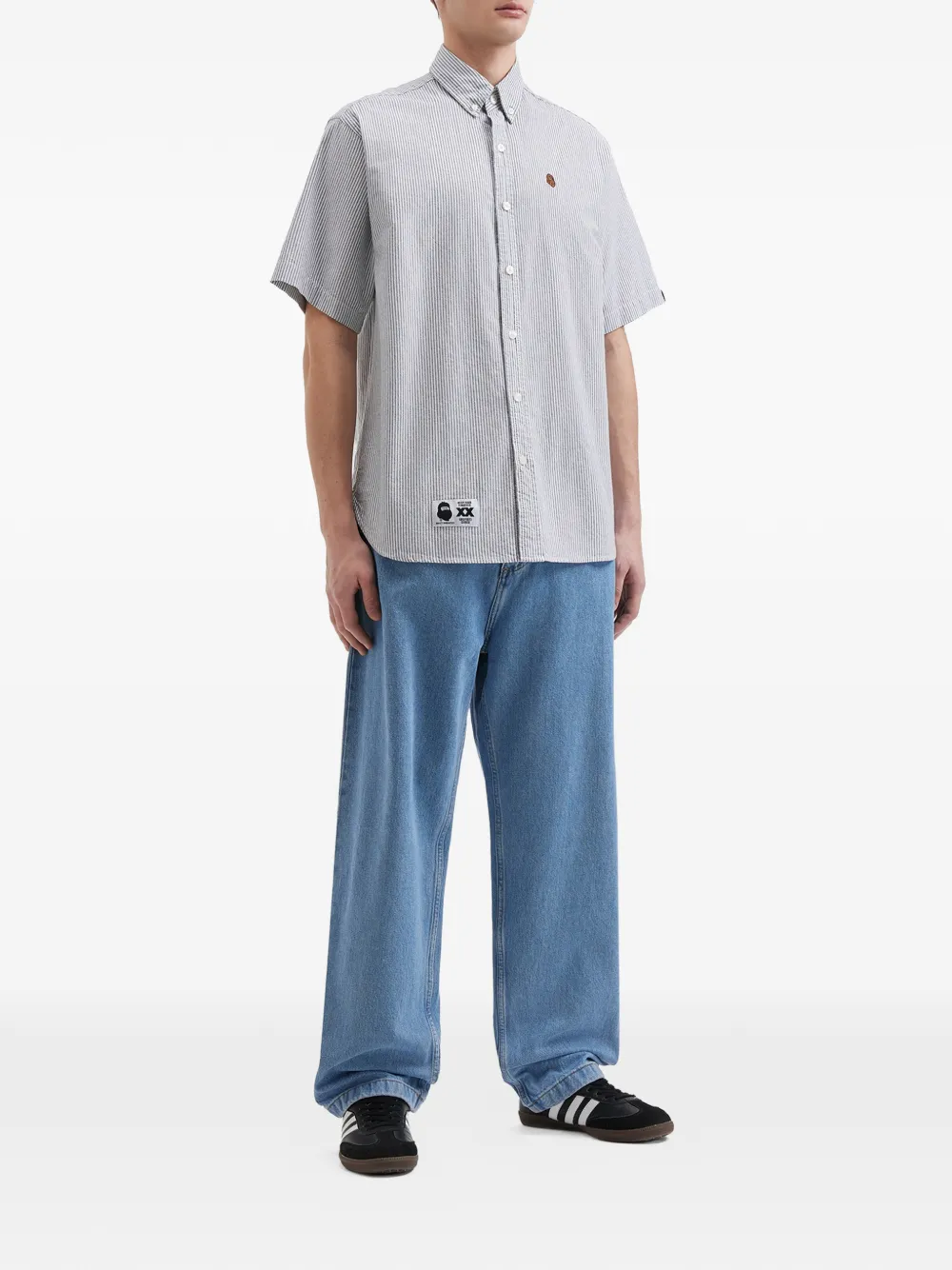 FINGERCROXX 스트라이프 버튼 셔츠 | Image 2