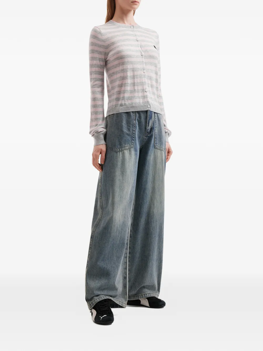 Mini Cream ストライプ カーディガン | カーディガン | Image 2