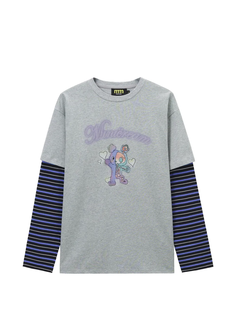 Mini Cream Maglia a righe - Grigio