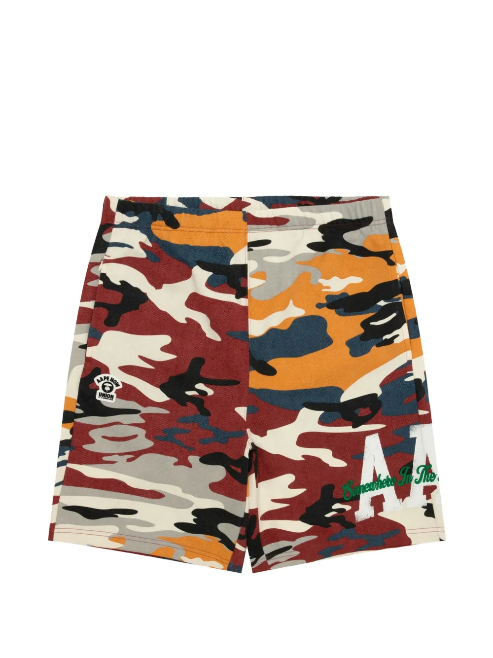 AAPE BY *A BATHING APE® 迷彩印花短裤 | 红色