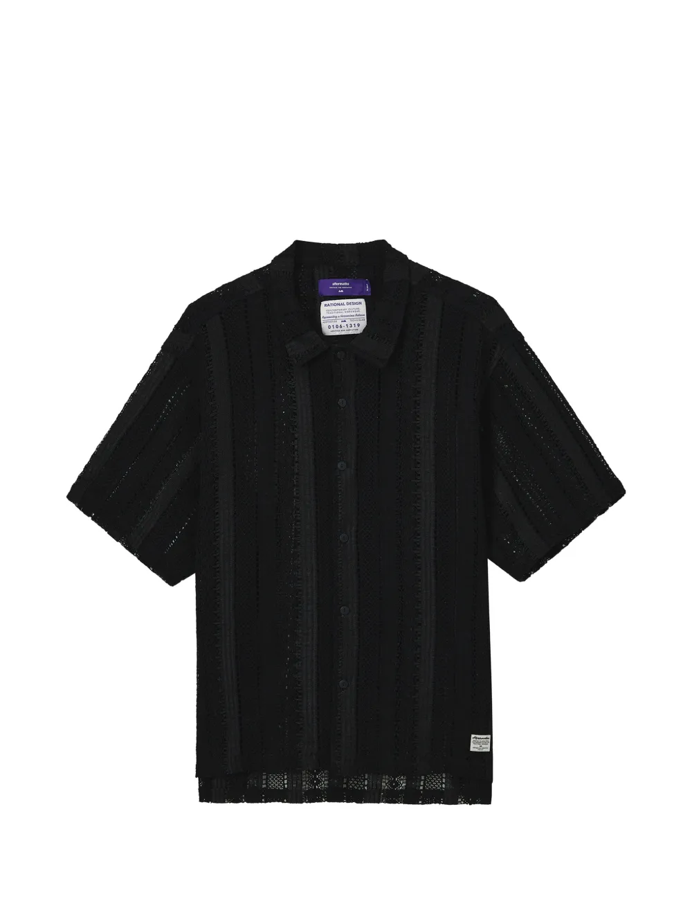 aftermaths buttoned openwork shirt | Black