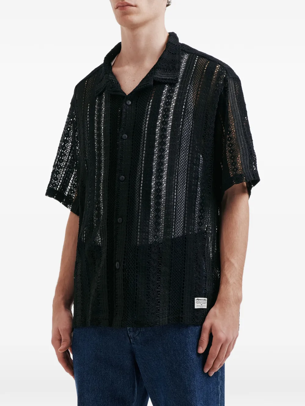  Aftermaths Buttoned Openwork Shirt - Black 