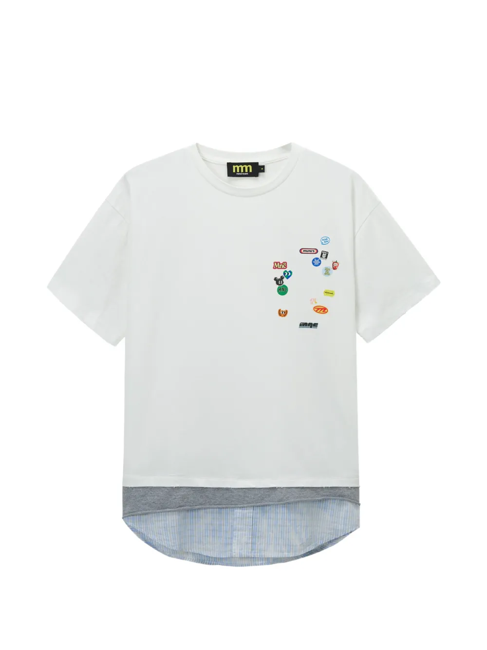 Mini Cream T-shirt con design a strati - Bianco