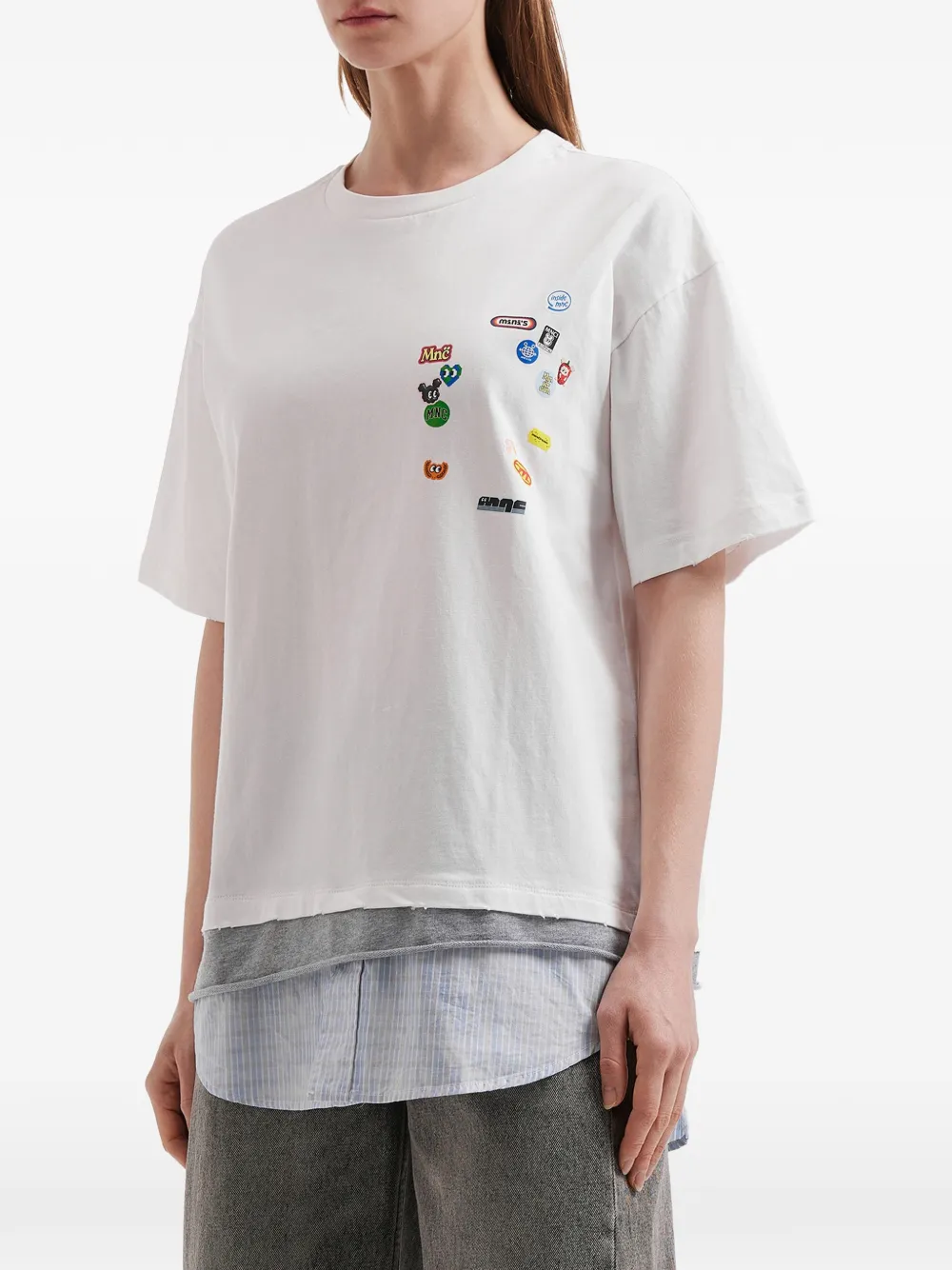  Mini Cream Layered T-shirt - White 