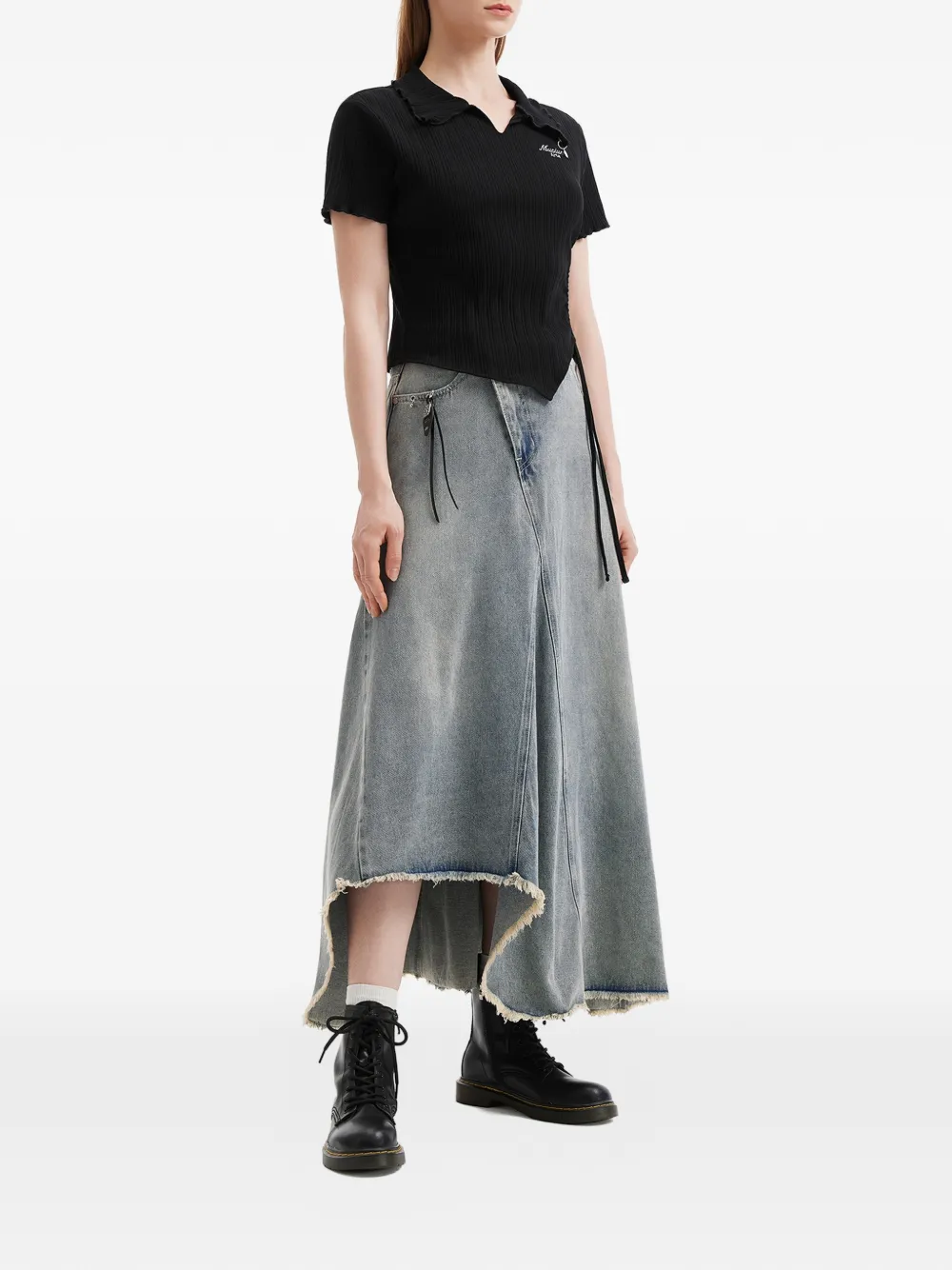  Musium Div. Drawstring Collar Top - Black 