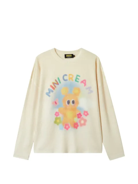Mini Cream graphic-print sweater