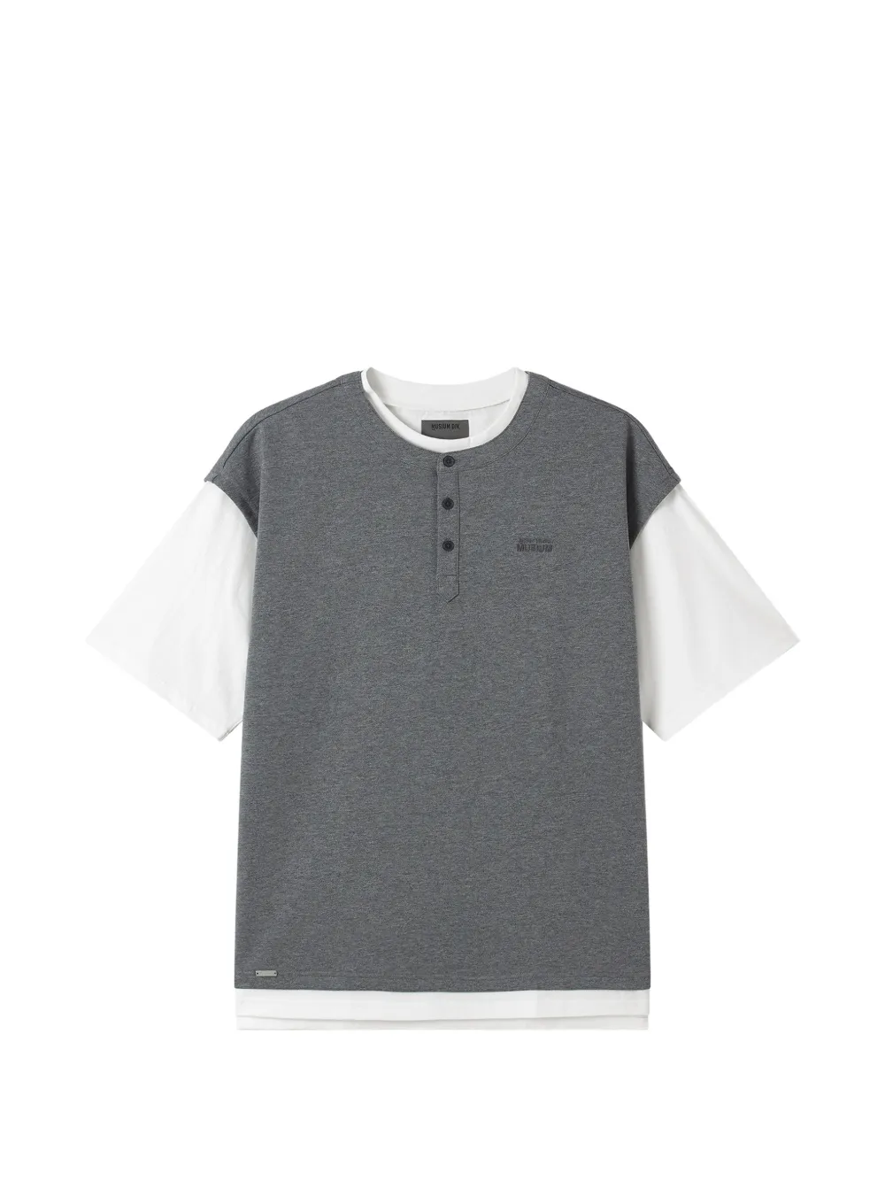 Musium Div. T-Shirt im Layering-Look - Grau