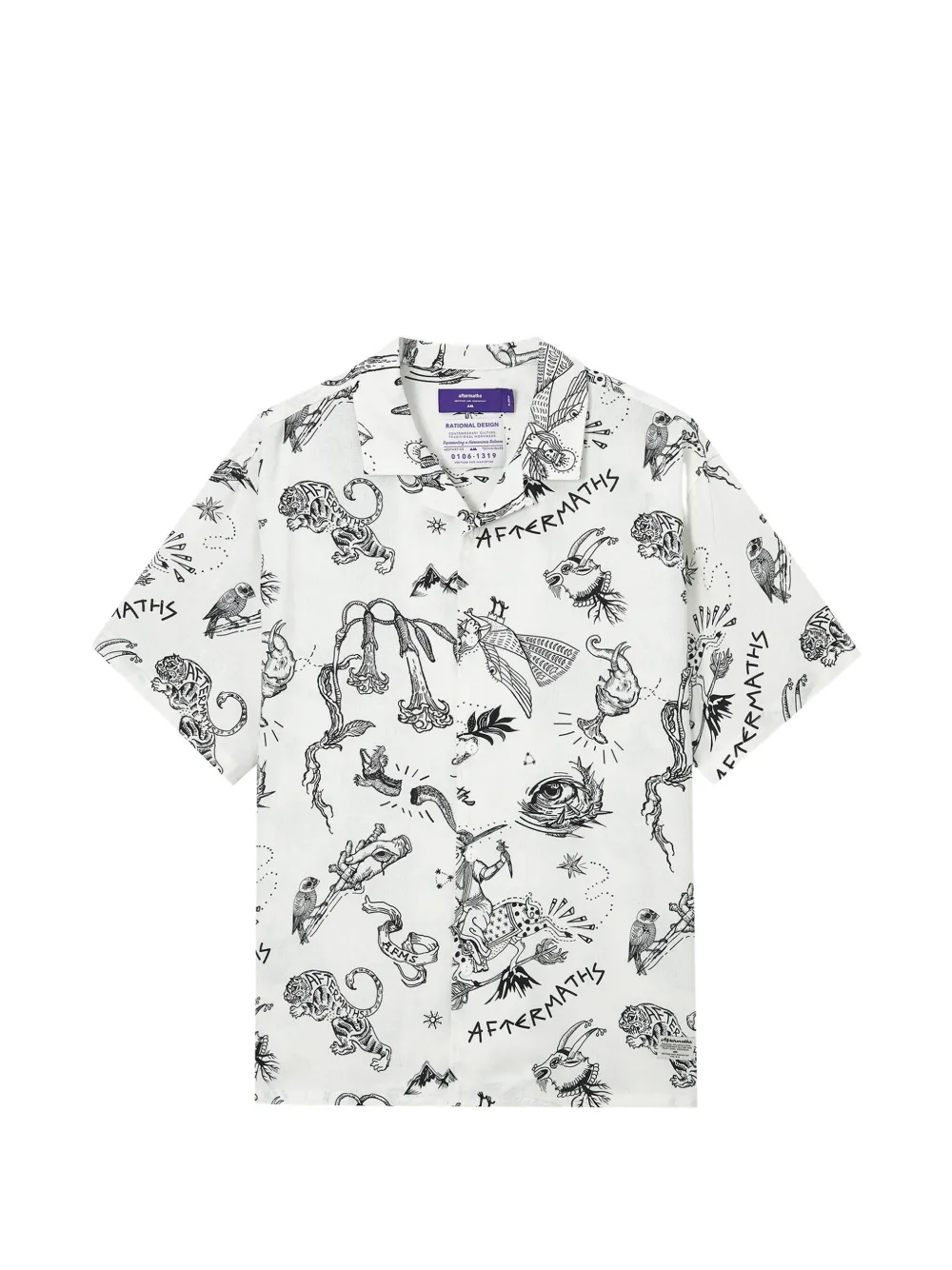 aftermaths print-detail shirt | White