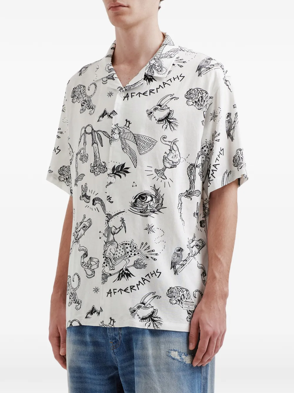  Aftermaths Print-detail Shirt - White 