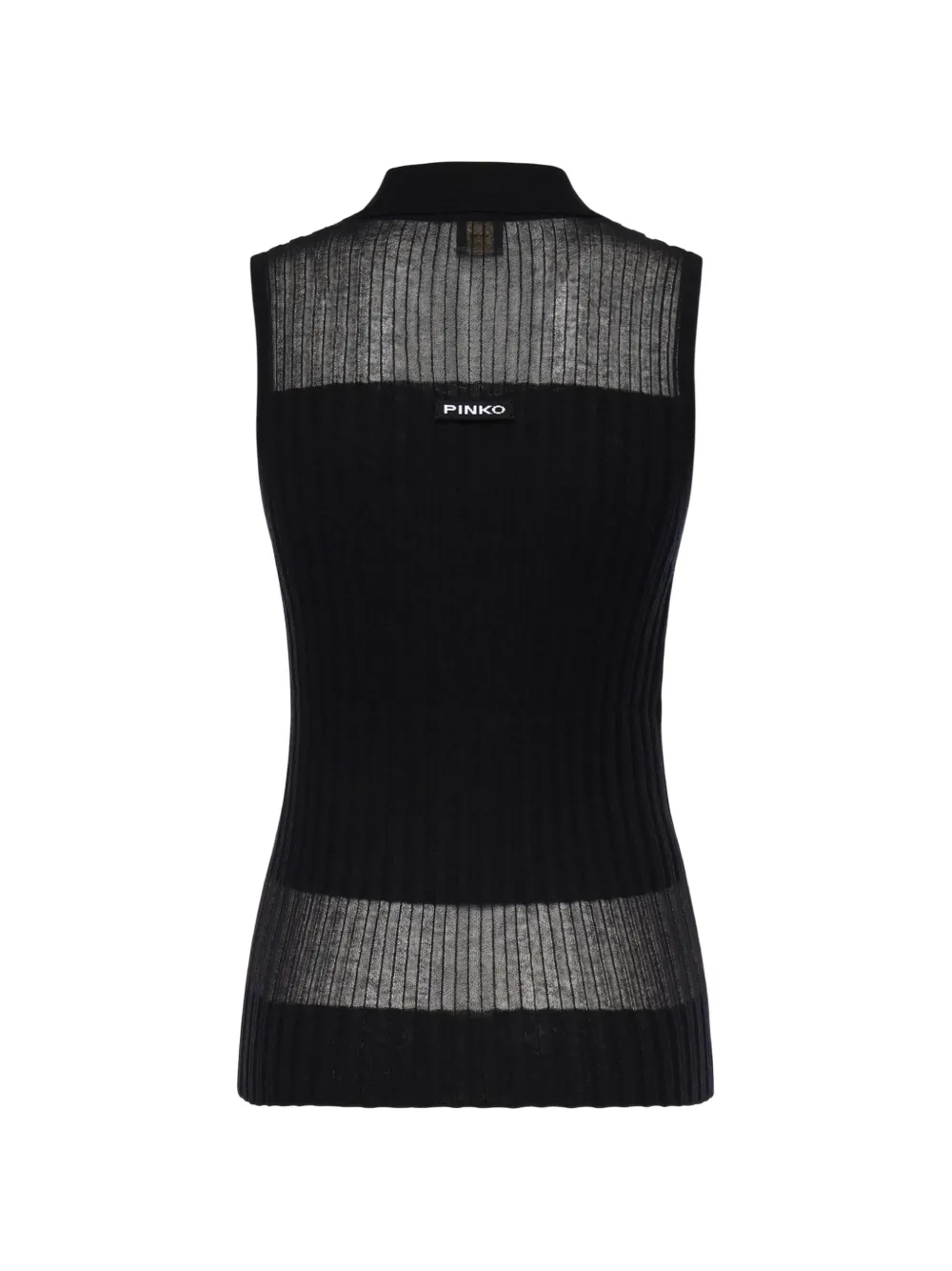 PINKO Geribbelde tanktop met knopen Zwart