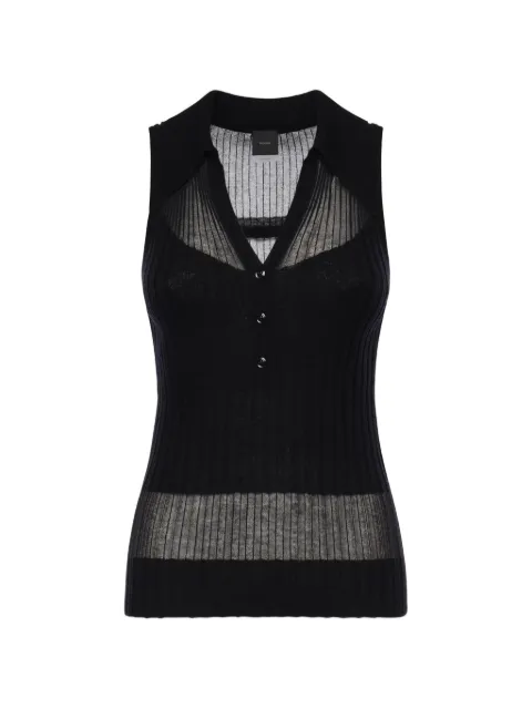 PINKO ribbed buttoned tank top