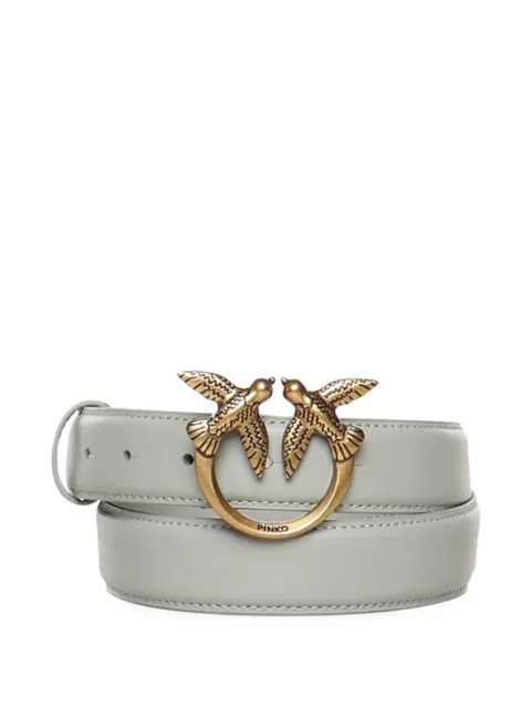 PINKO Cinto Love Birds de couro 3 cm