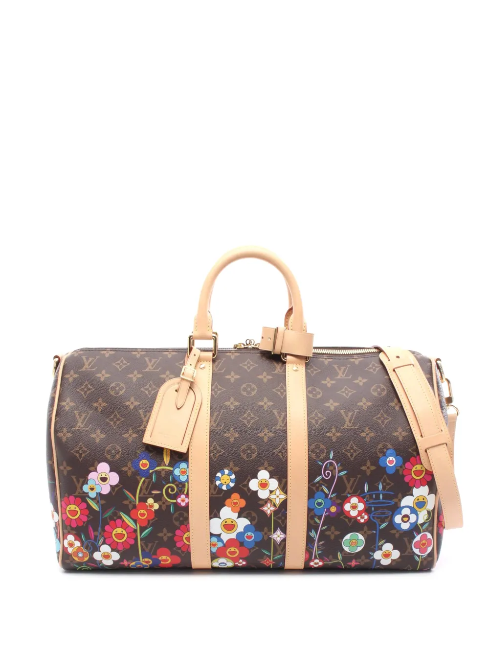 Louis Vuitton Pre-Owned 2021-2026 Takashi Murakami Monogram Keepall Bandouliere 45 boston bag - Marrone