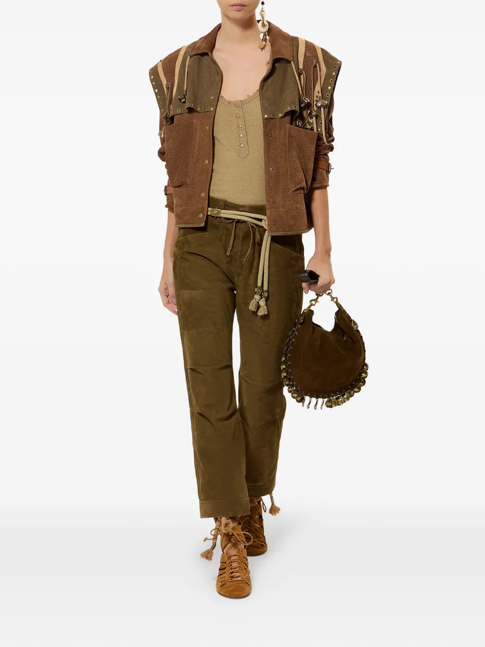  Isabel Marant Kayae Leather Jacket - Brown 