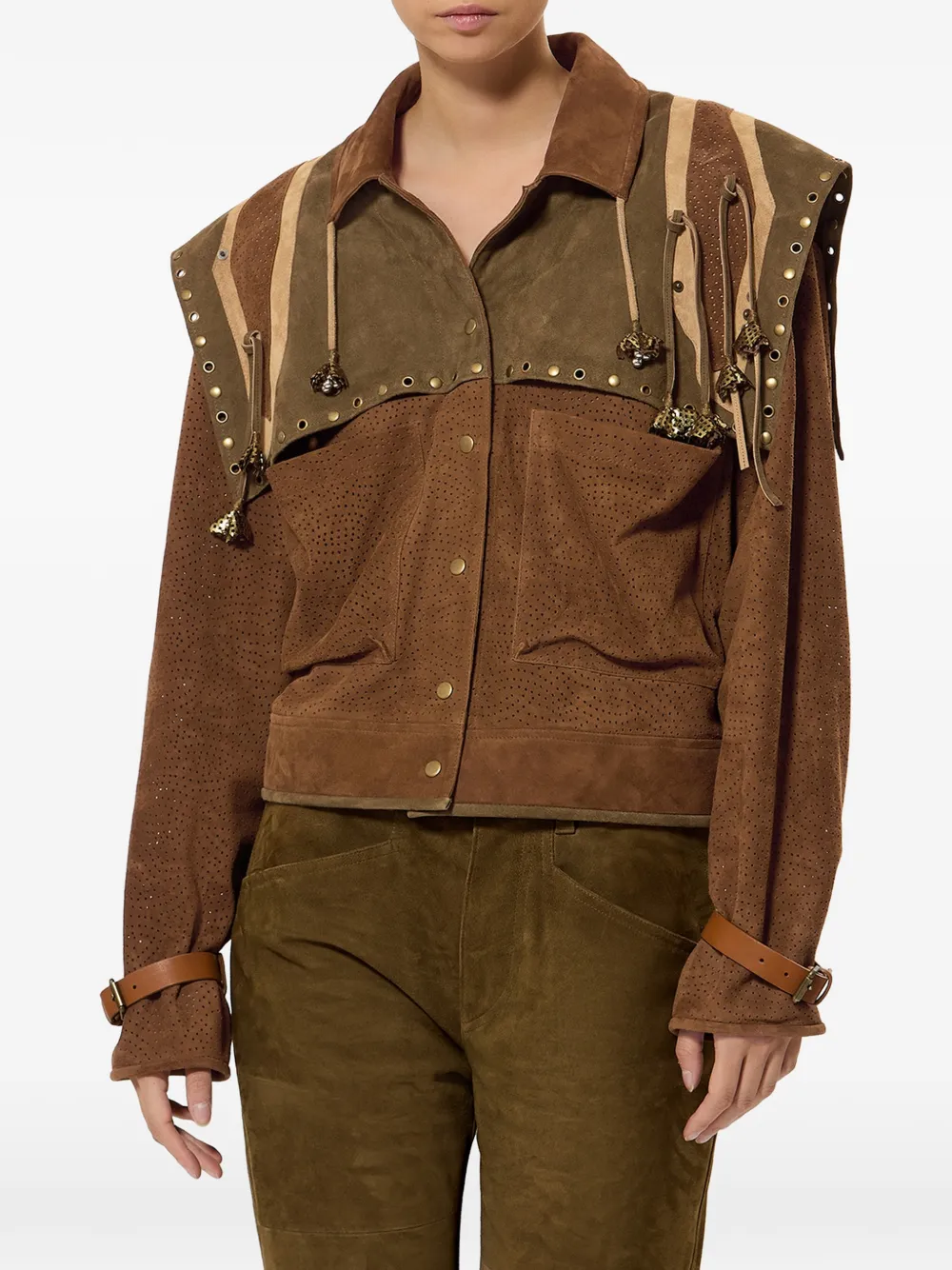  Isabel Marant Kayae Leather Jacket - Brown 