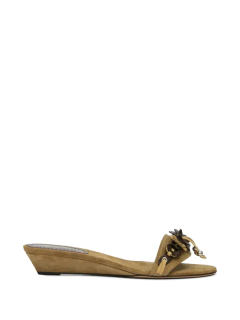 ISABEL MARANT Iela decorated-strap wedge mules