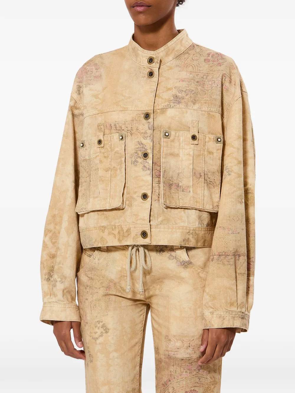  Isabel Marant Cyndel Abstract-pattern Jacket - Neutrals 