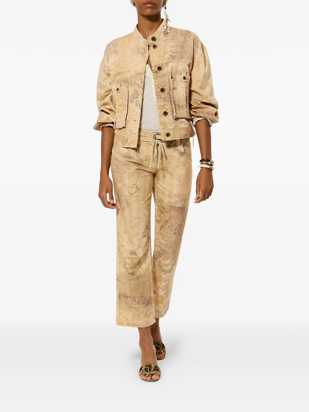  Isabel Marant Cyndel Abstract-pattern Jacket - Neutrals 