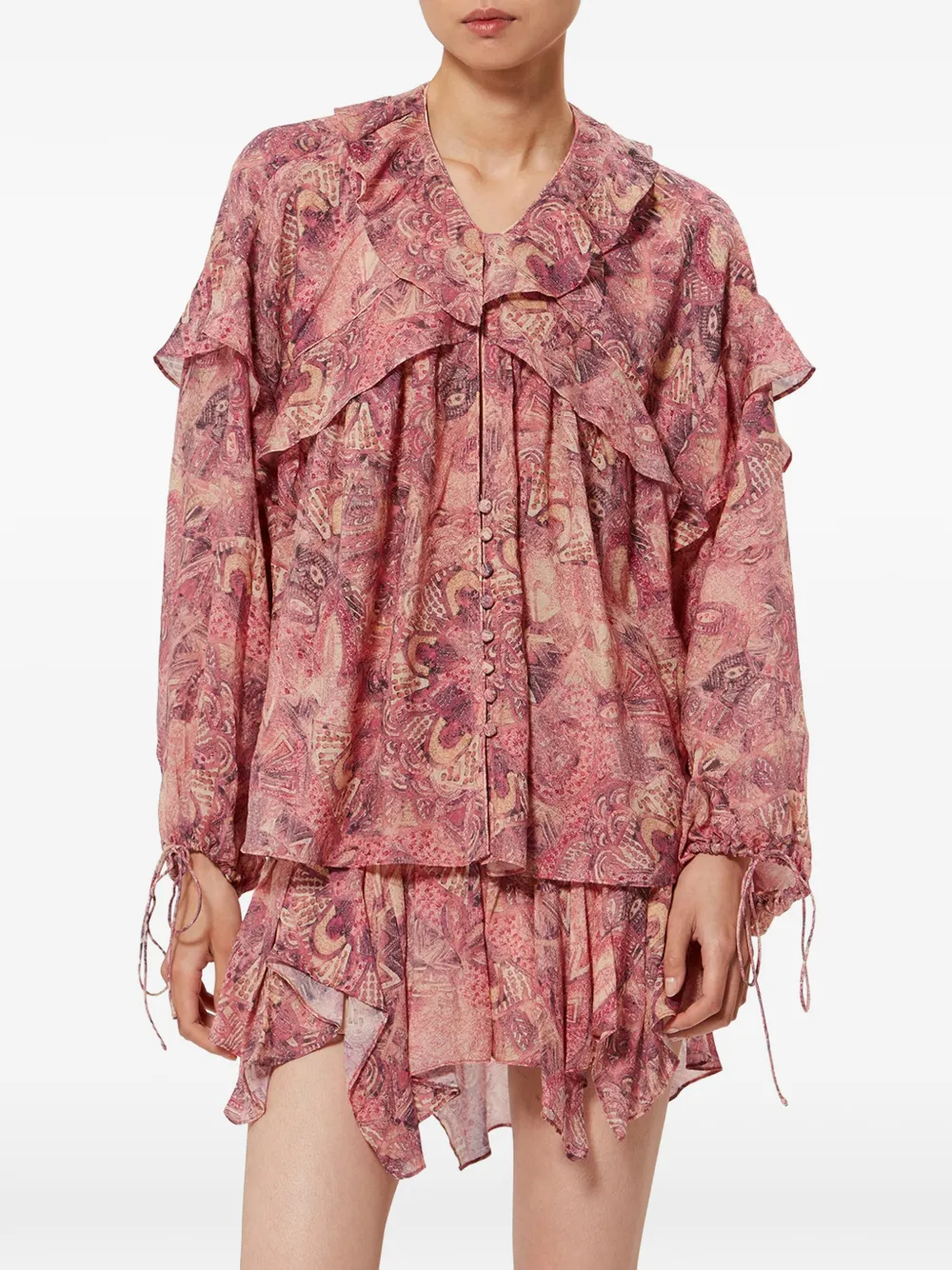 ISABEL MARANT Chalis blouse met mandala-print Roze