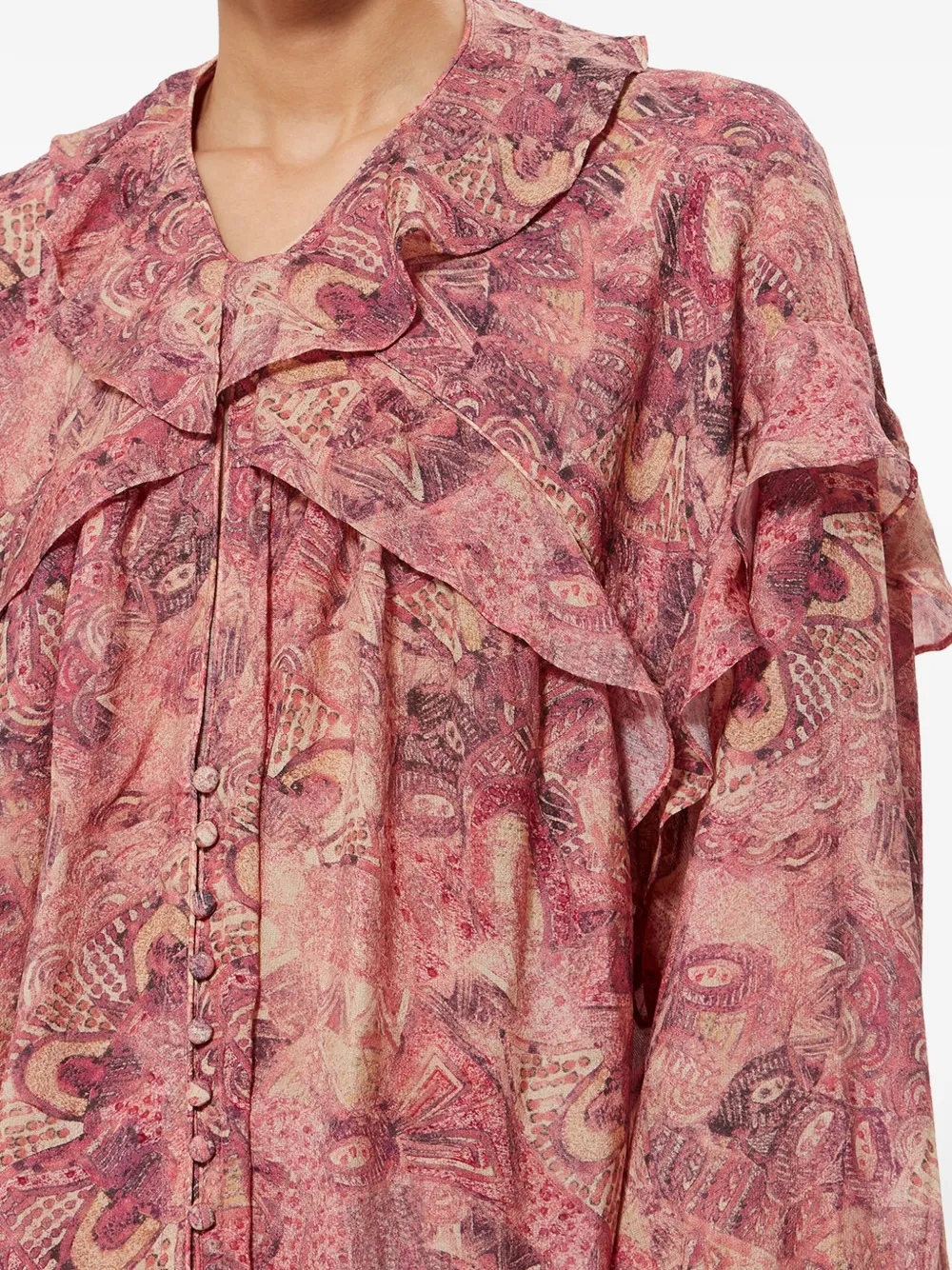 ISABEL MARANT Chalis blouse met mandala-print Roze