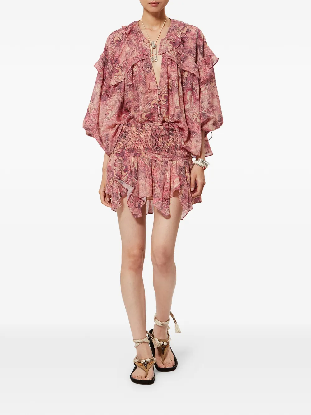 ISABEL MARANT Chalis blouse met mandala-print Roze
