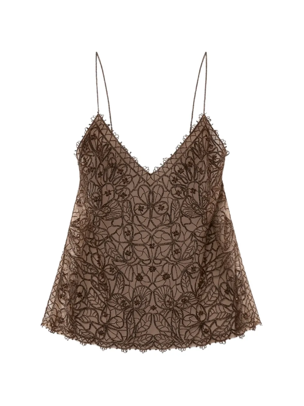 ISABEL MARANT Top Olva in seta - Marrone