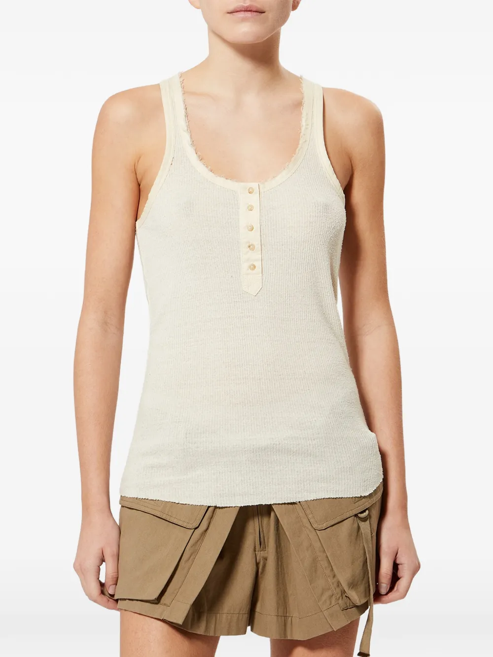 ISABEL MARANT Helma tanktop met knoopdetail Beige