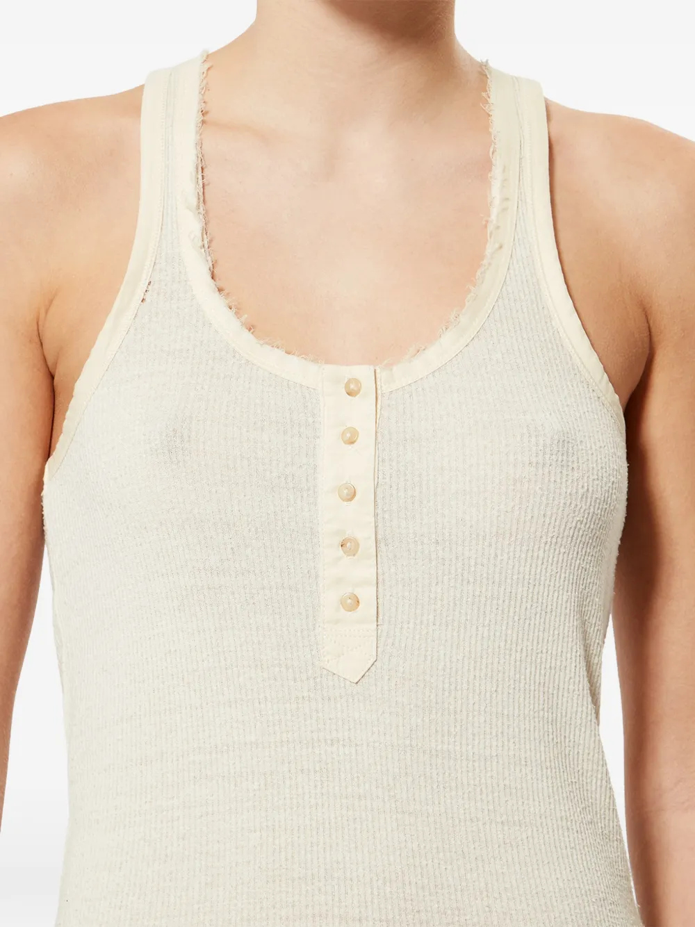 ISABEL MARANT Helma tanktop met knoopdetail Beige