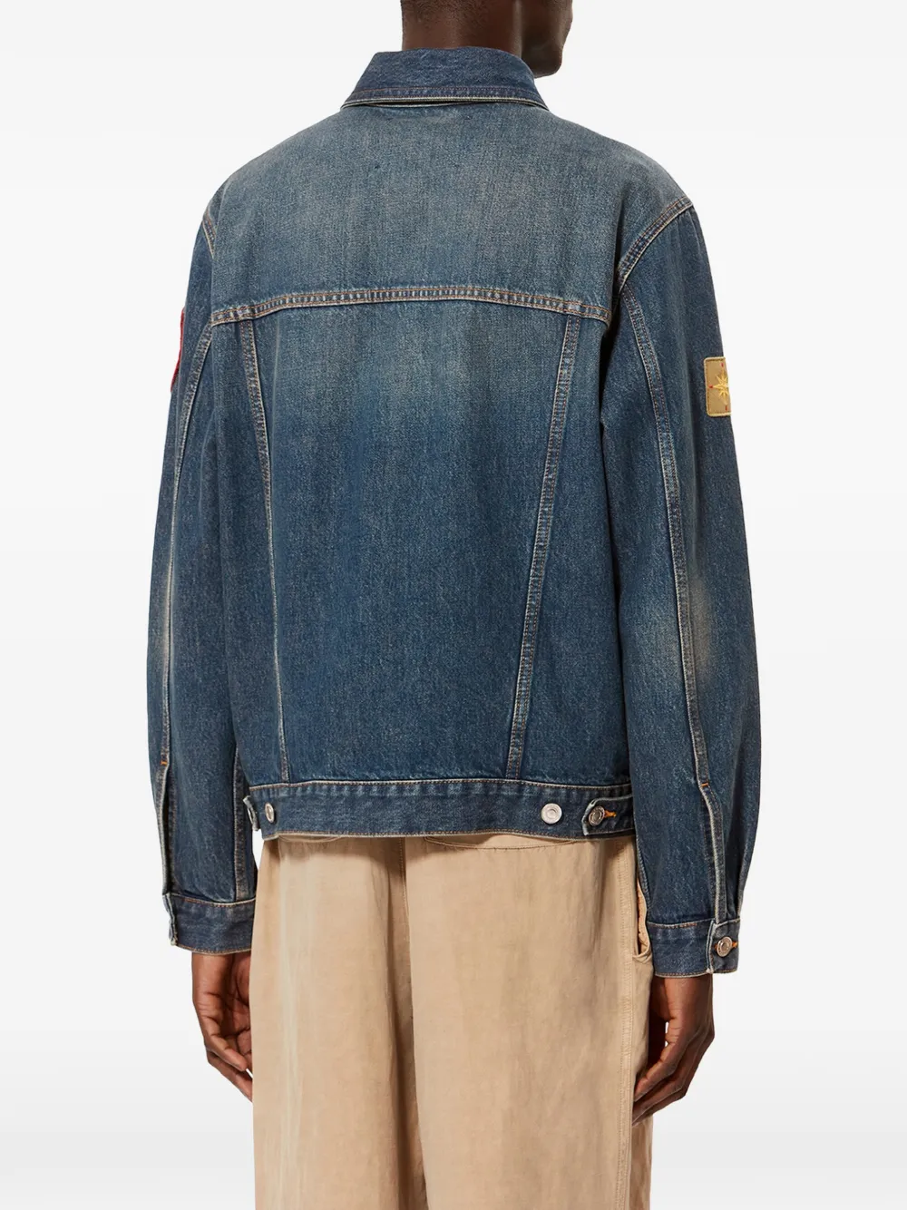 MARANT Jarvey denim jack met borduurwerk Blauw