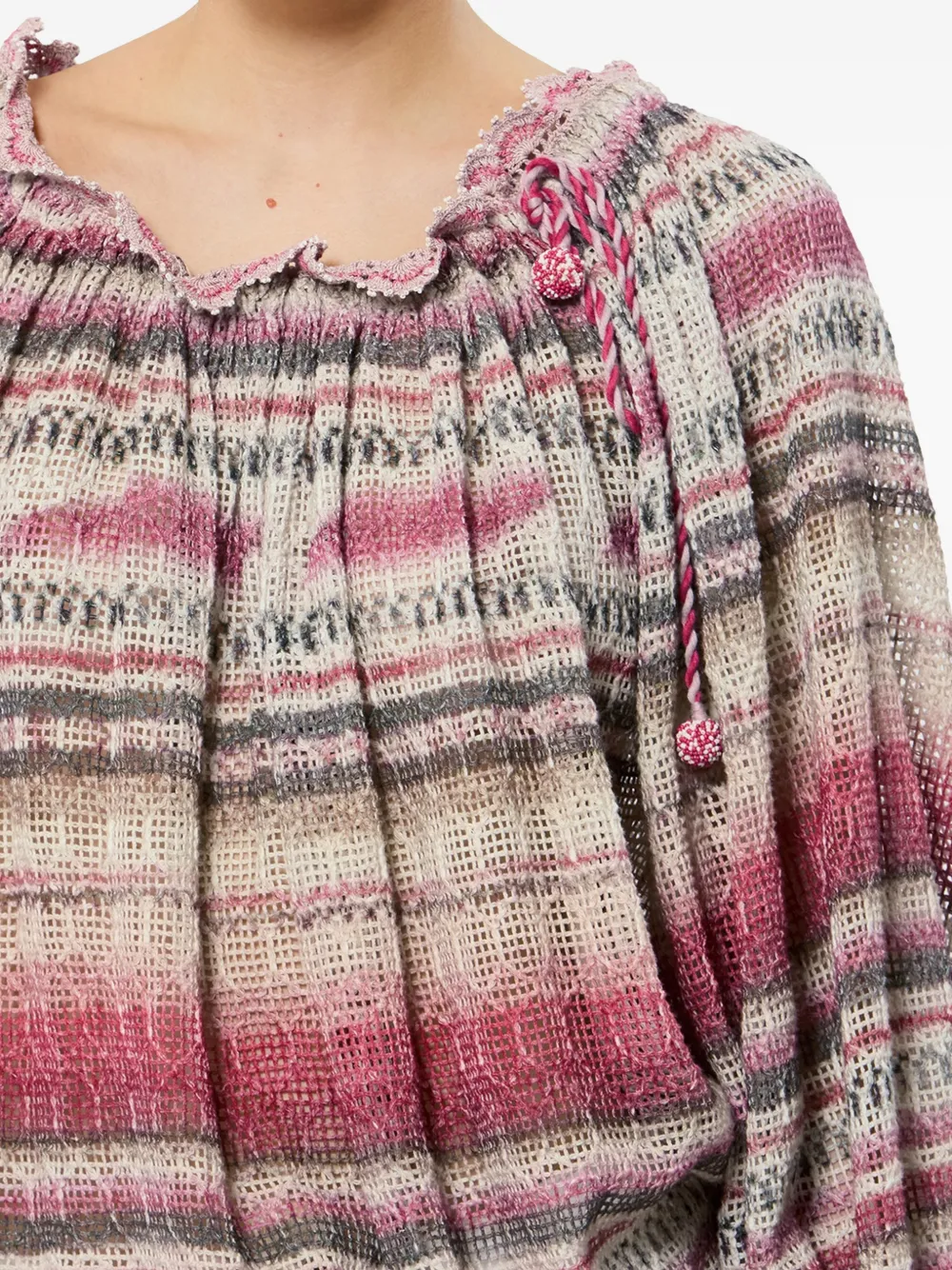ISABEL MARANT Nalyna gestreepte top Roze