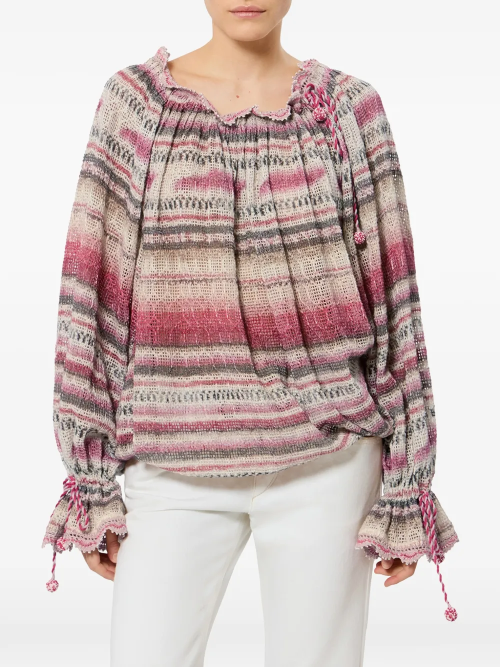  Isabel Marant Nalyna Striped Top - Pink 