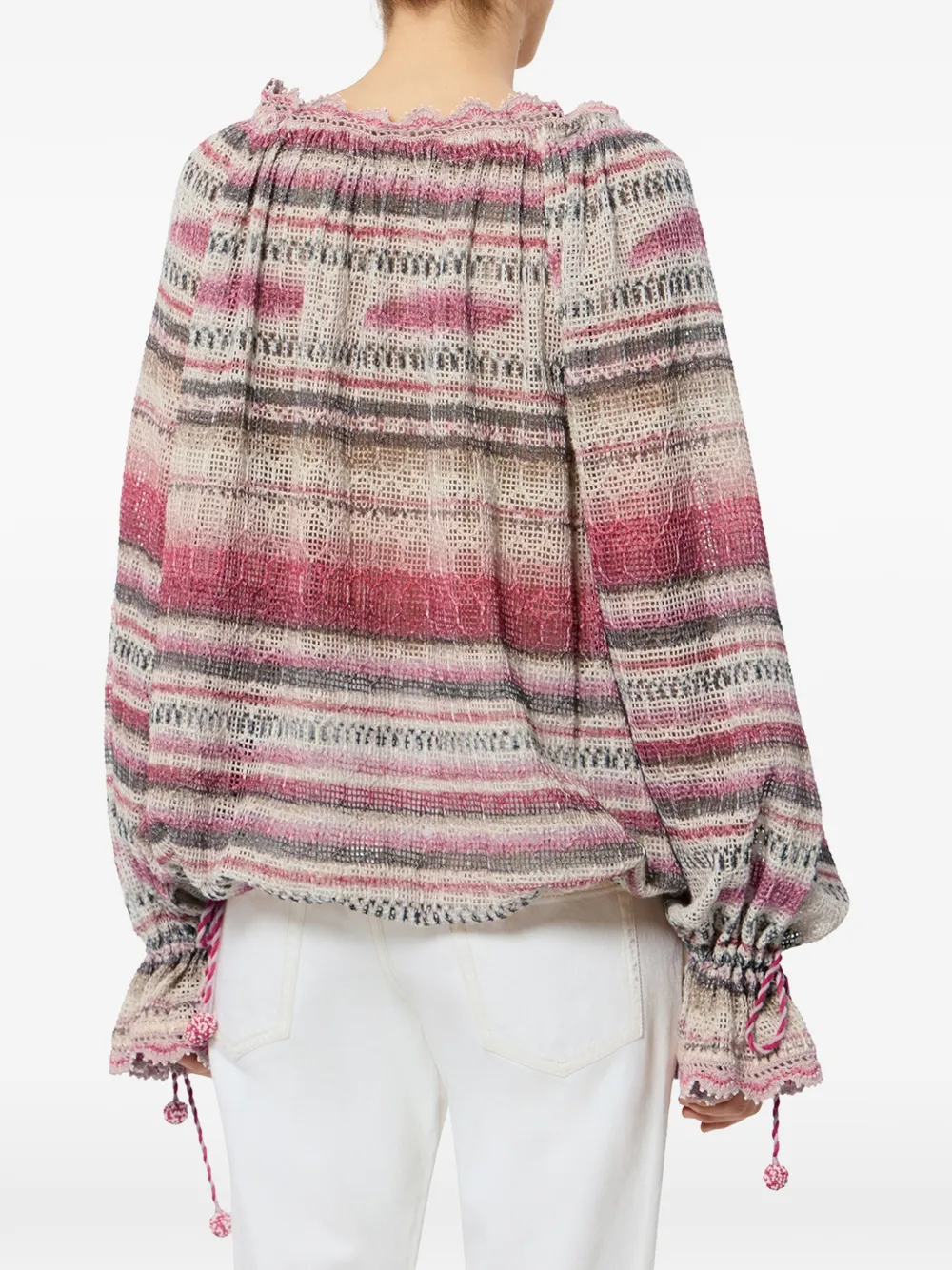 ISABEL MARANT Nalyna gestreepte top Roze