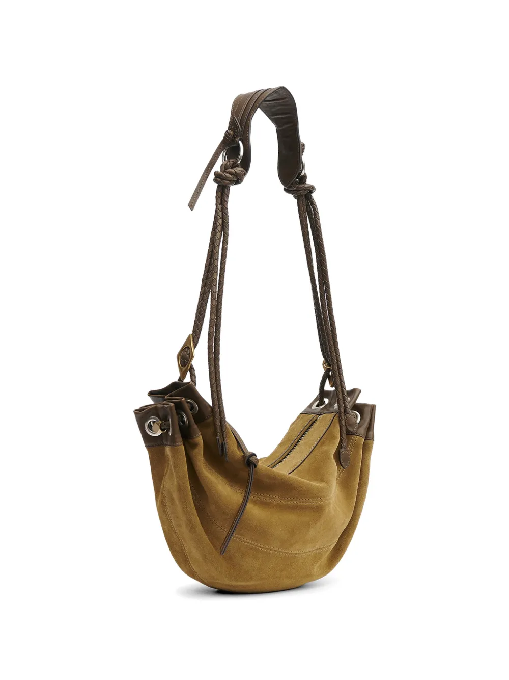 ISABEL MARANT Medium Maia halvemaanvormige schoudertas Beige