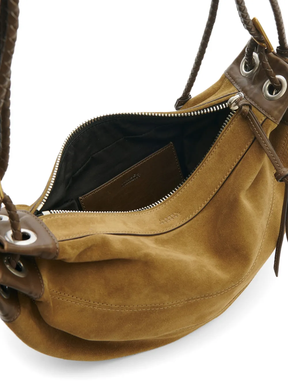 ISABEL MARANT Medium Maia halvemaanvormige schoudertas Beige