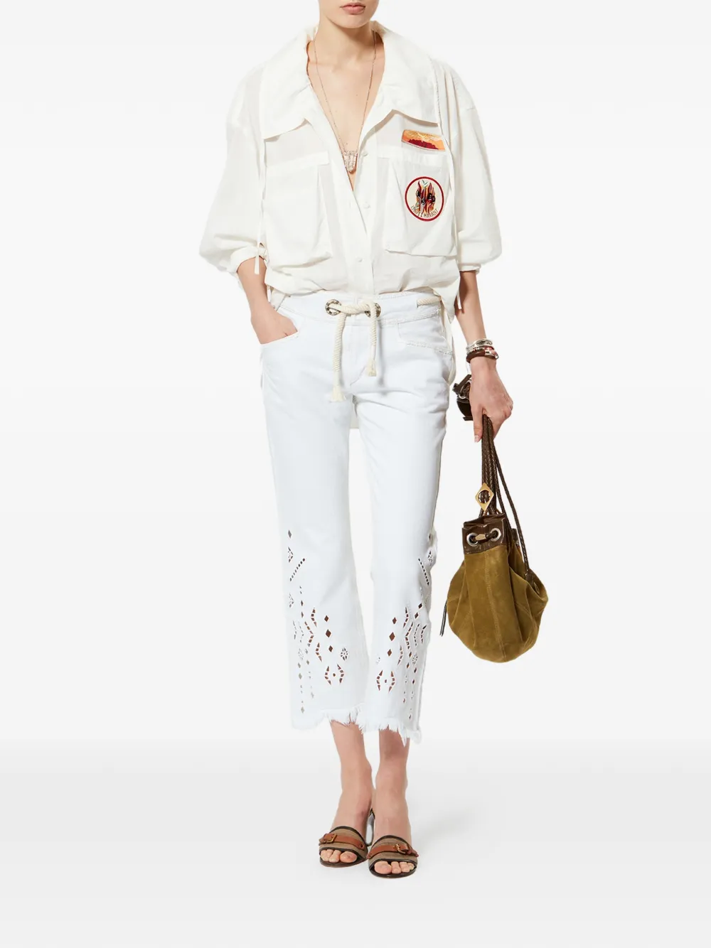  Isabel Marant Medium Maia Half-moon Braided Shoulder Bag - Neutrals 