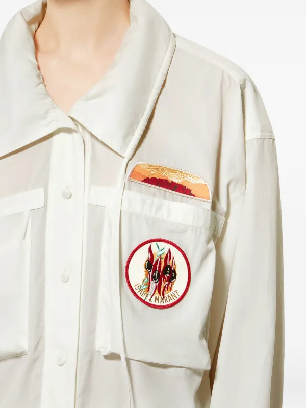 ISABEL MARANT Chely embroidered-patches Shirt | Neutrals | FARFETCH