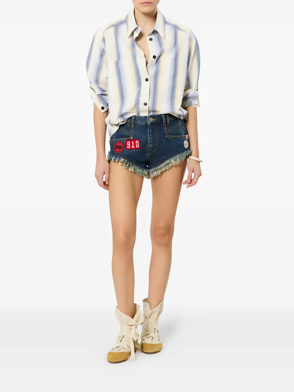  Isabel Marant Mahvane Striped Shirt - Neutrals 