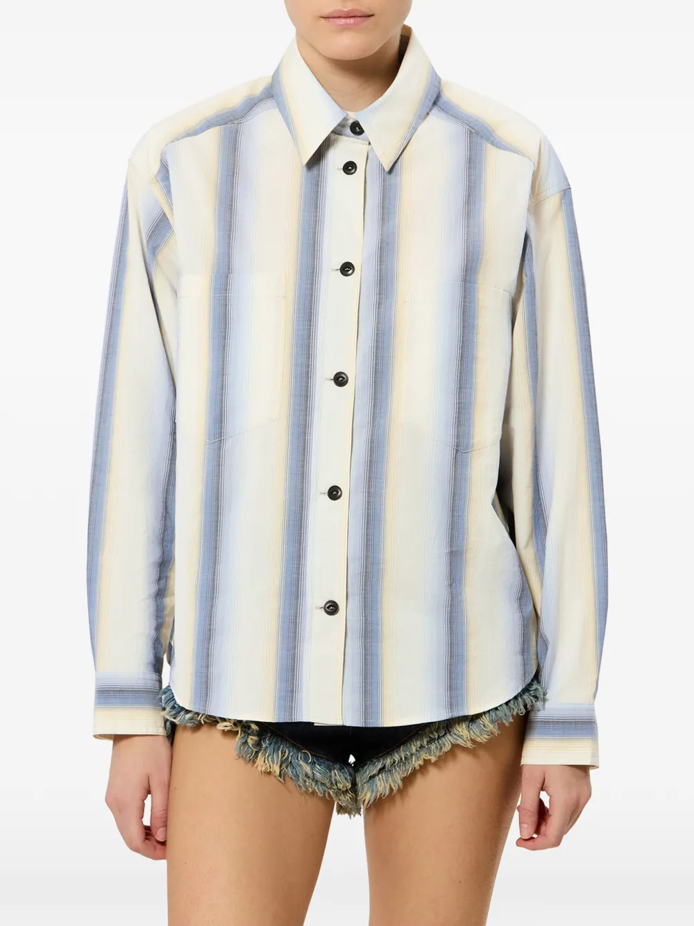  Isabel Marant Mahvane Striped Shirt - Neutrals 