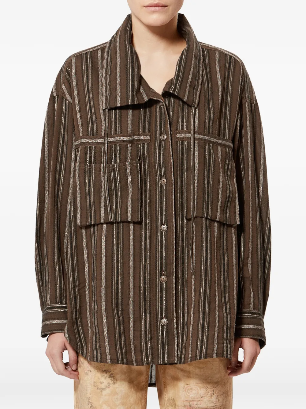 ISABEL MARANT Chelia gestreepte blouse Bruin