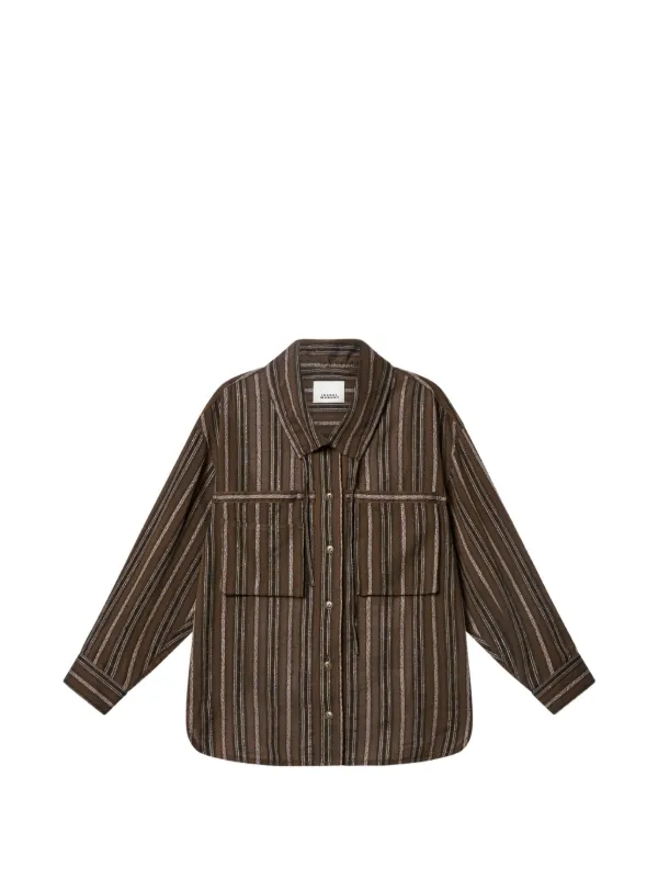 Isabel Marant Chelia Striped Shirt in Brown