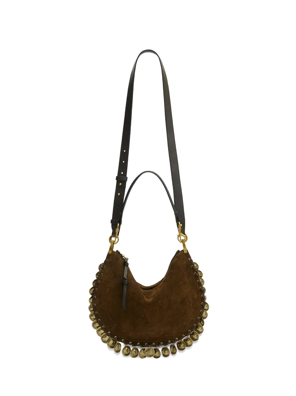 ISABEL MARANT Oskan Soft half-moon medallions-pendents shoulder bag - Marrone