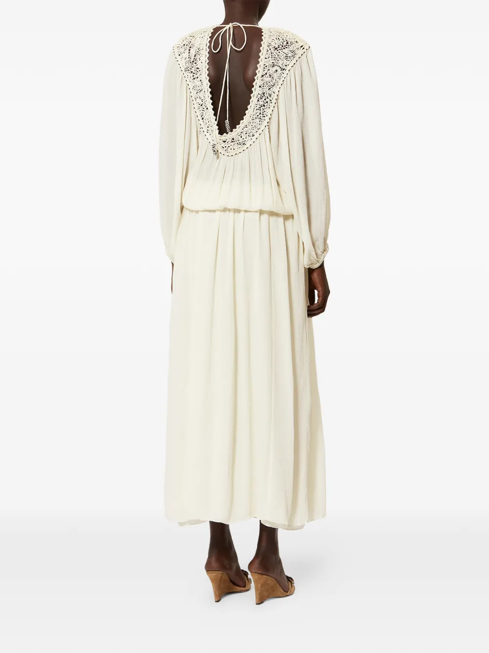 ISABEL MARANT Nydia zijden midi-jurk Beige