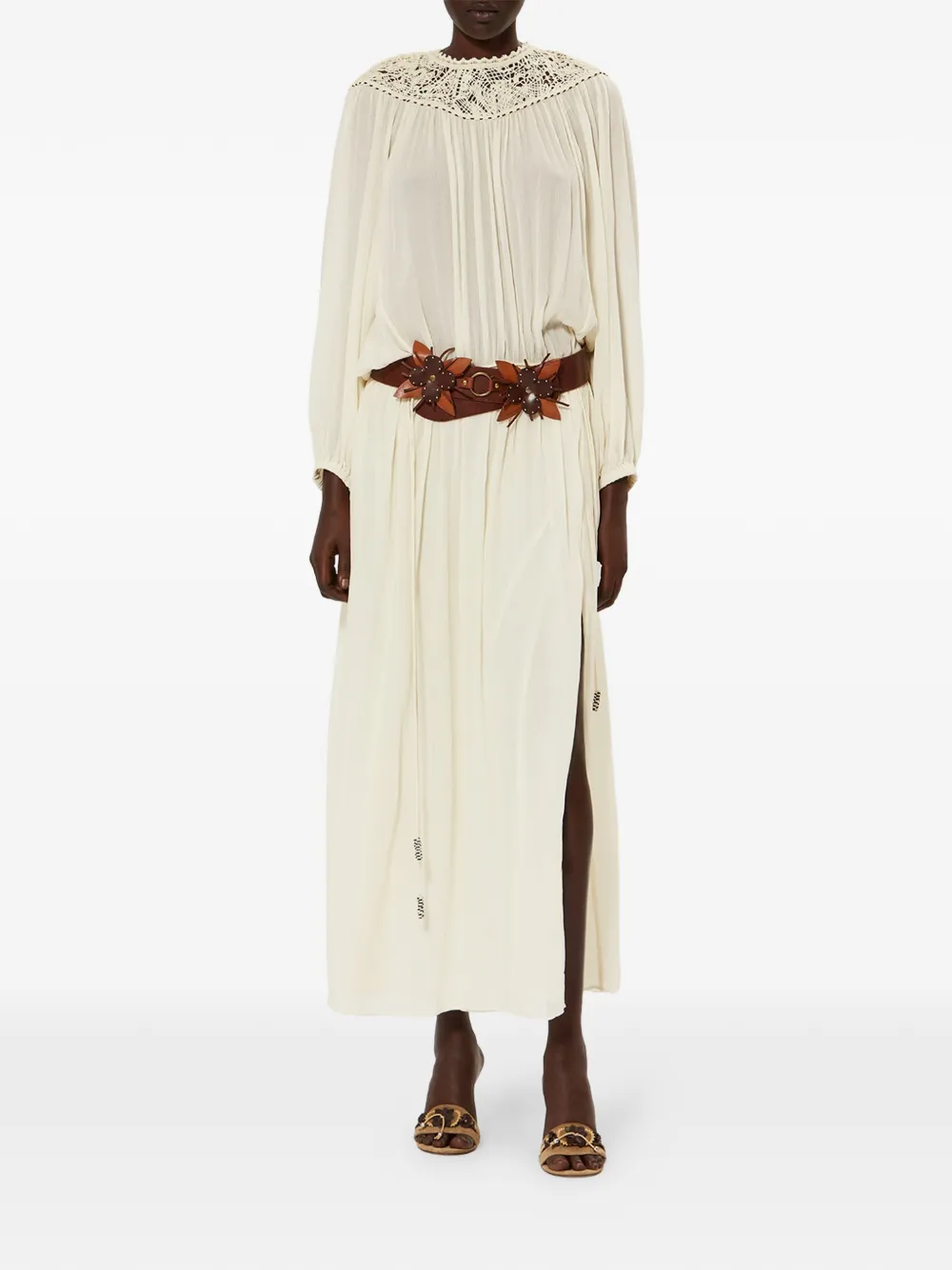 ISABEL MARANT Nydia zijden midi-jurk Beige
