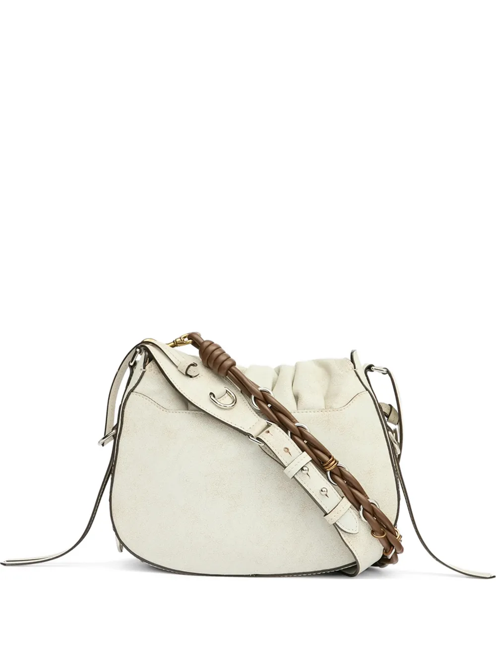 ISABEL MARANT Bolton schoudertas verfraaid met kralen en ruches Beige