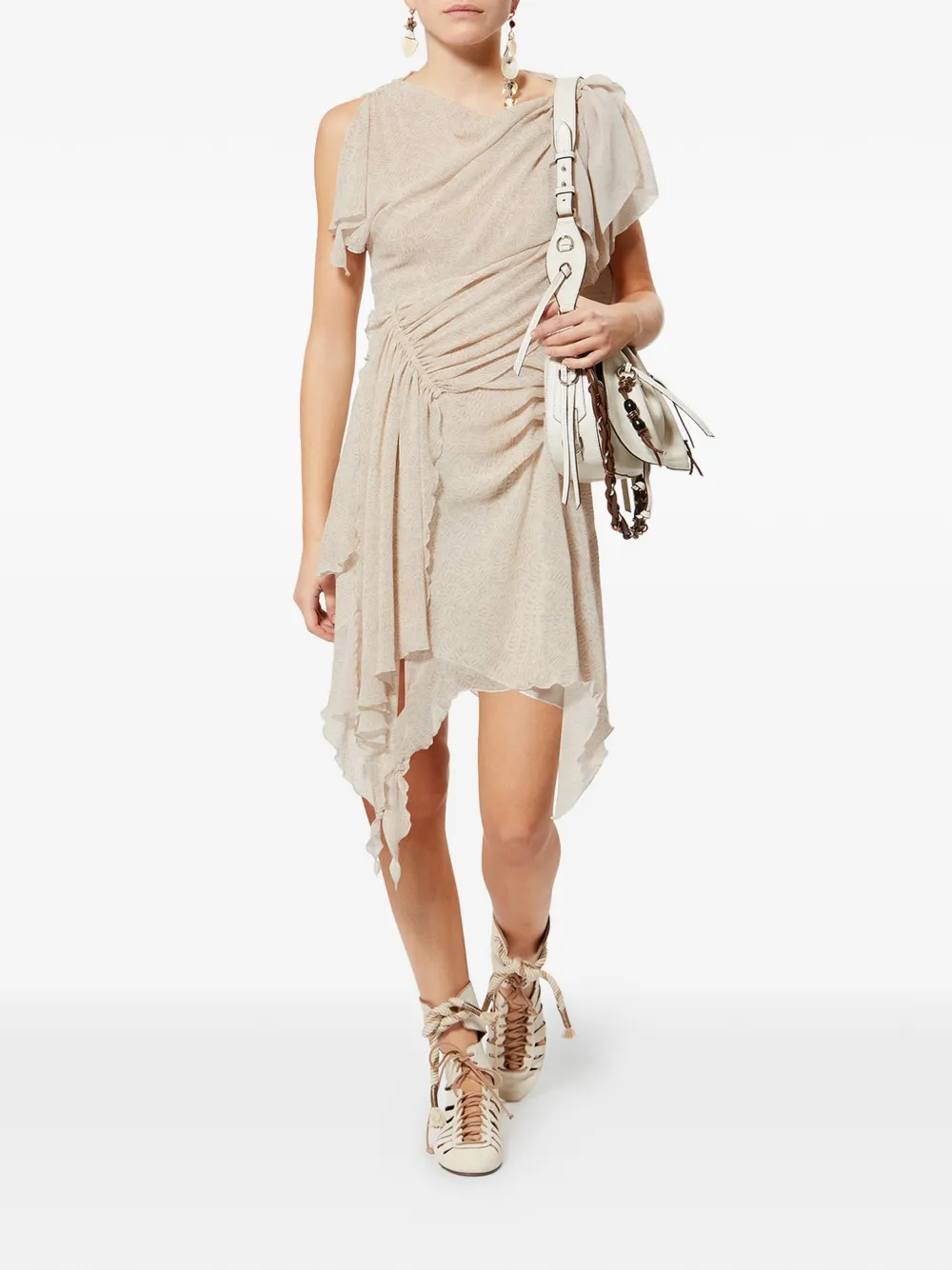 Isabel Marant Trysha Ruffled Mini Dress - Neutrals 