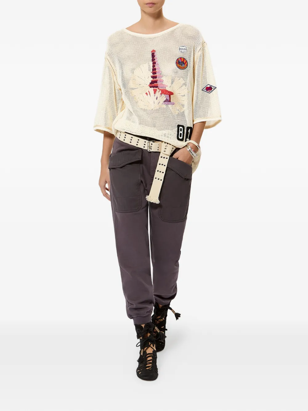 ISABEL MARANT Nisrine T-shirt met ronde hals Beige