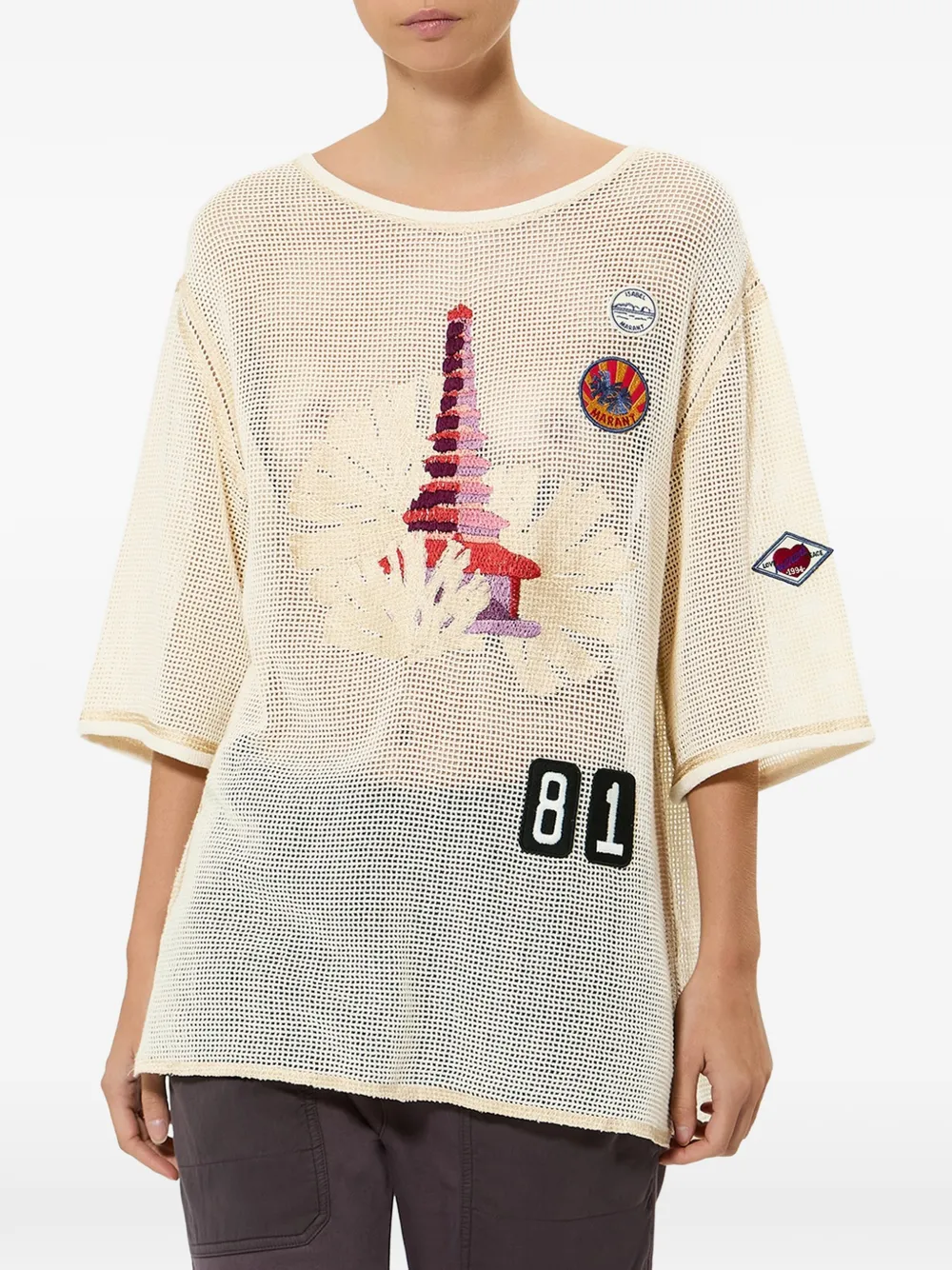 ISABEL MARANT Nisrine T-shirt met ronde hals Beige