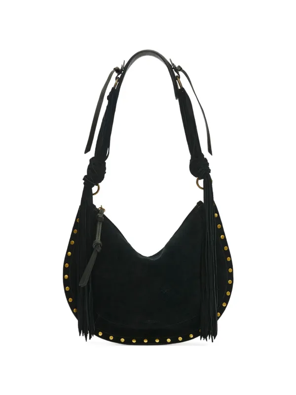 Isabel Marant Oskin Soft Zipped Bag Fringe in Black