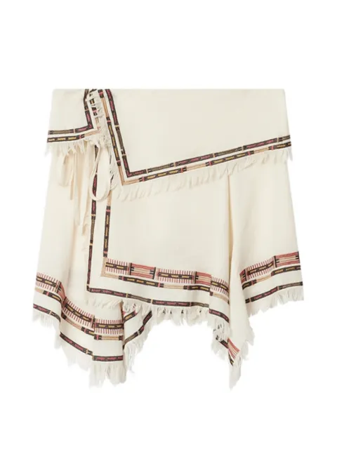 ISABEL MARANT Feriel embroidered fringed mini skirt